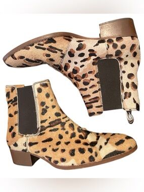 Steve Madden Dex-P Leopard Print Chelsea Ankle Boots